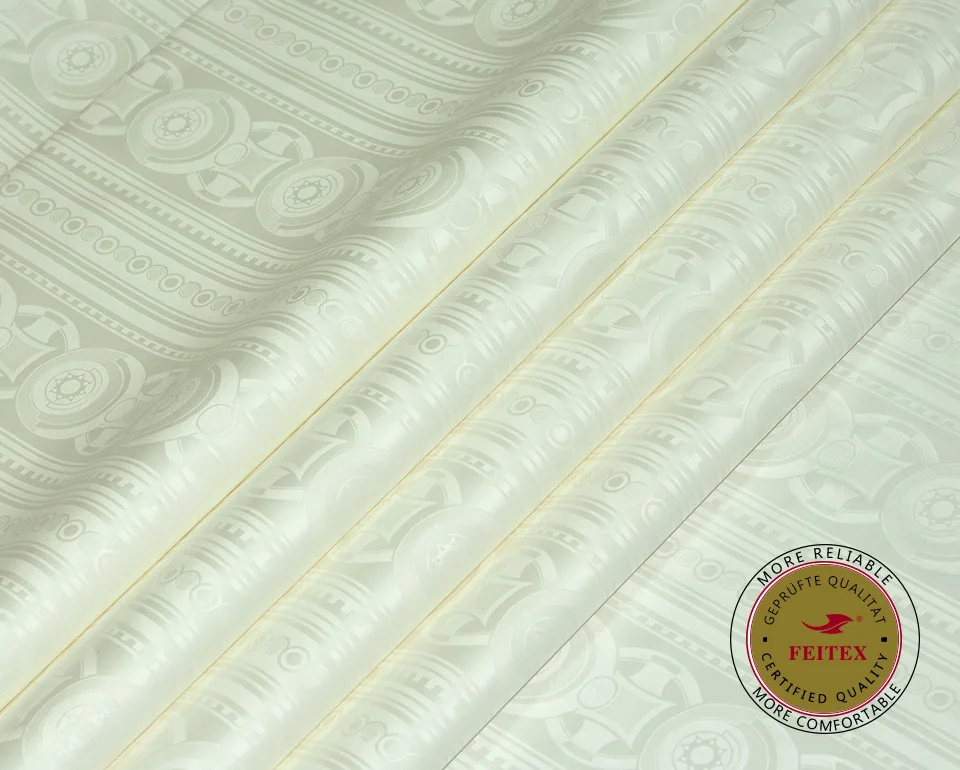 FEITEX кремово-белые хлопковые африканские платья, парчовая одежда из Гвинеи, богатая ткань Bazin, африканская одежда, ткань Shadda