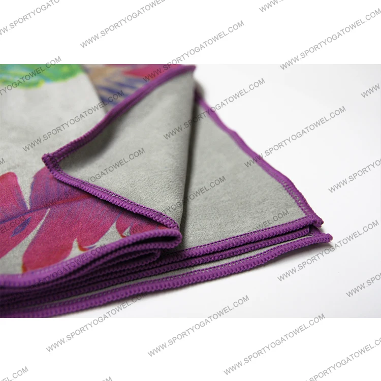 
Guangzhou OEM suede high color fastness and durable microfibre yoga mat towel 