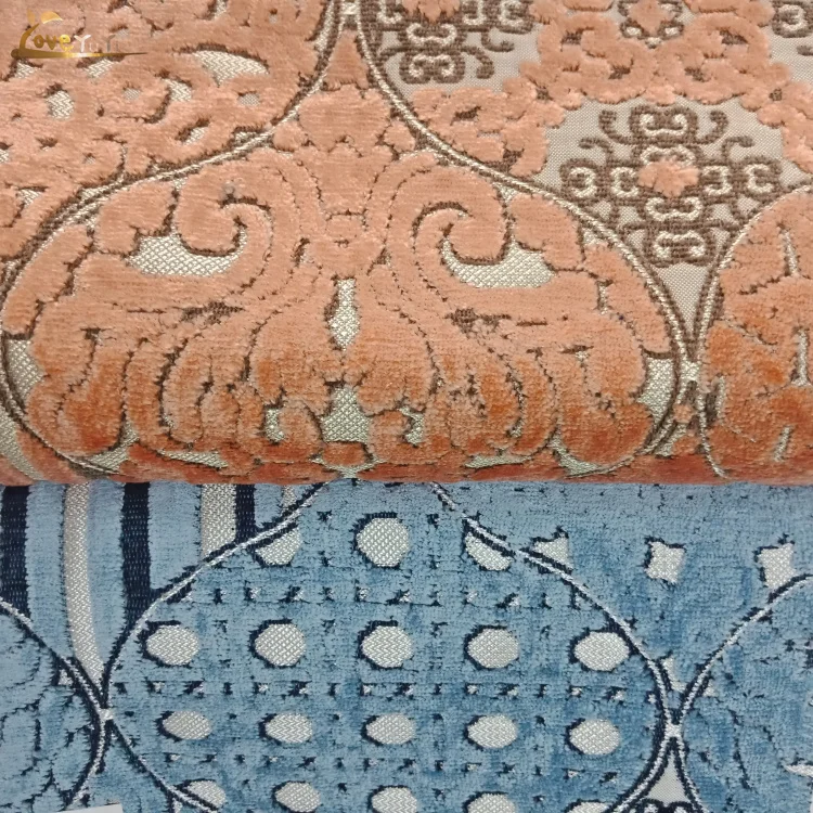 New arrival Luxury heavy Jacquard cut woven velvet fabric for sofa and upholstery sell per roll