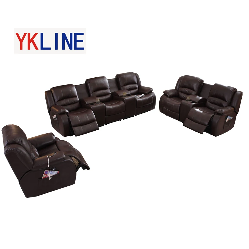 Эко-кожаный диван с откидной подкладкой и ручным откидным креселом