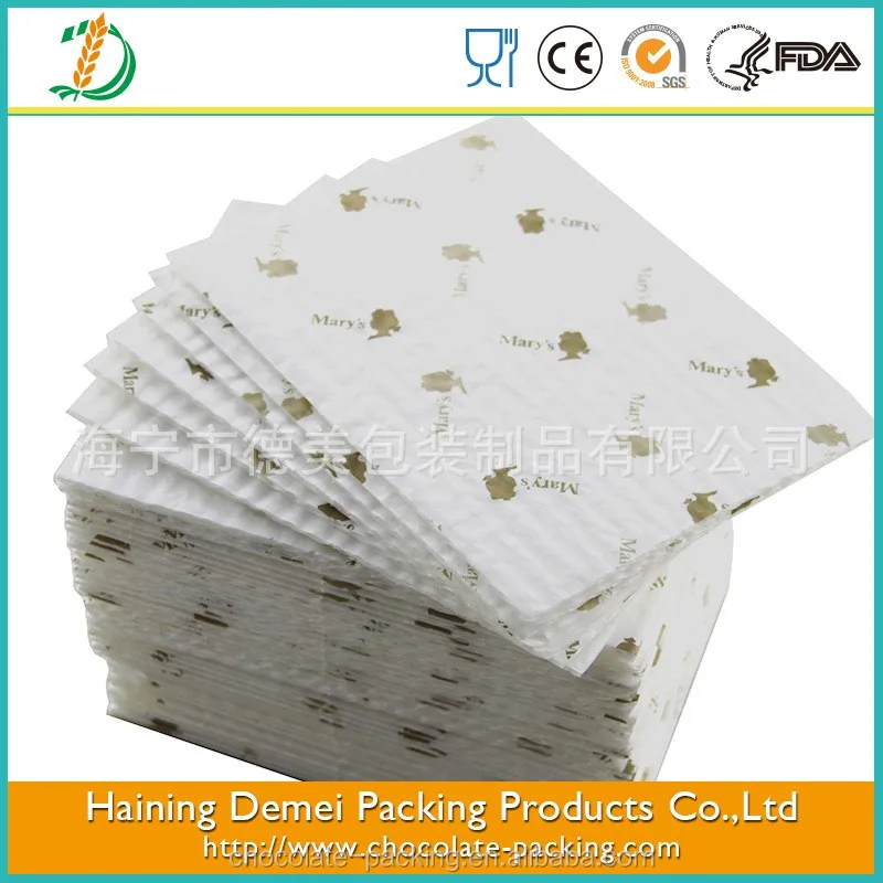 
Food packaging plastic wrapping chocolate paper cushion pad china supplier health convenient 