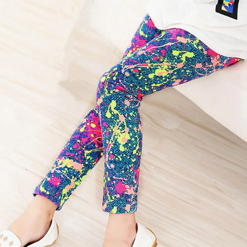 Kids Children Girl Leggings Milk Silk Printing Flower Baby Girls Legging Spring Autumn Fashion Cotton Babys