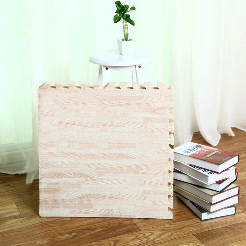 
Wooden Grain Floor Mats Foam Interlocking Mats Each Tile 1cm Thick Flooring Wood EVA Puzzle Mat 
