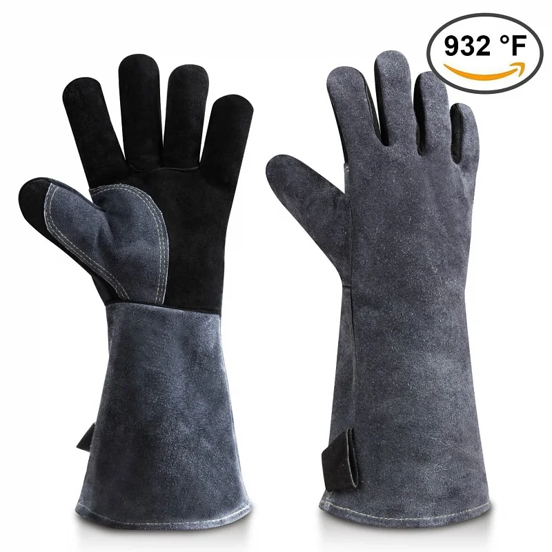 
500 Degrees long split leather welder work welding gloves 