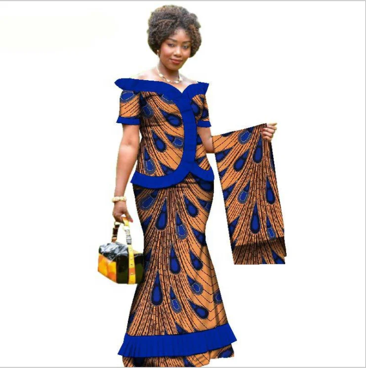 100% cotton wax fabric African women shirt coat outfit in elegant style