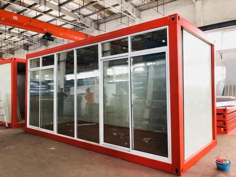 Commercial portable prefab container glazing room