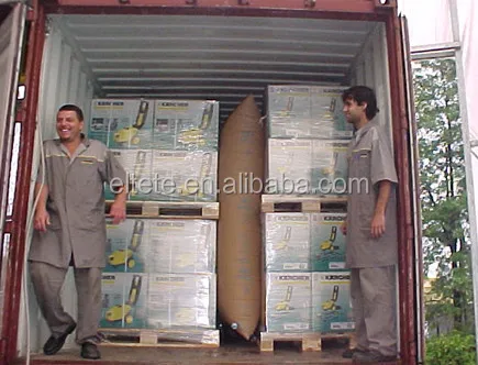 Inflatable container dunnage air bags for cargo