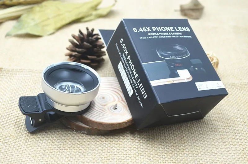 0.45X Wide Angle Macro Mobile Phone Camera Lens for Cell Phone Camera Glass Fisheye kit For iPhone Fisheye Lens