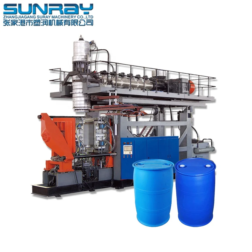 Blow molding machine for making 200 litre drums offer the containment of a closed top with a greater volume