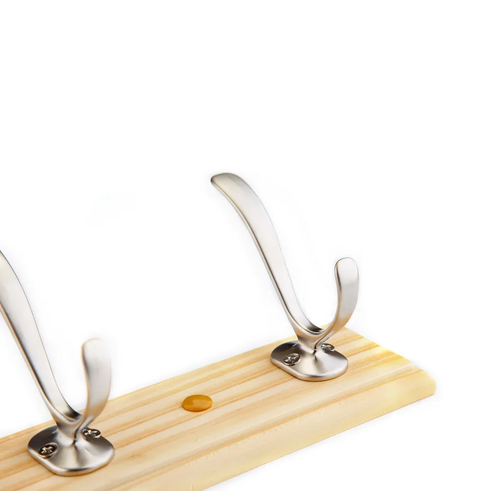 4 Hooks Coat Rack Wall Mounted Clothes Storage Wooden Hook Rack