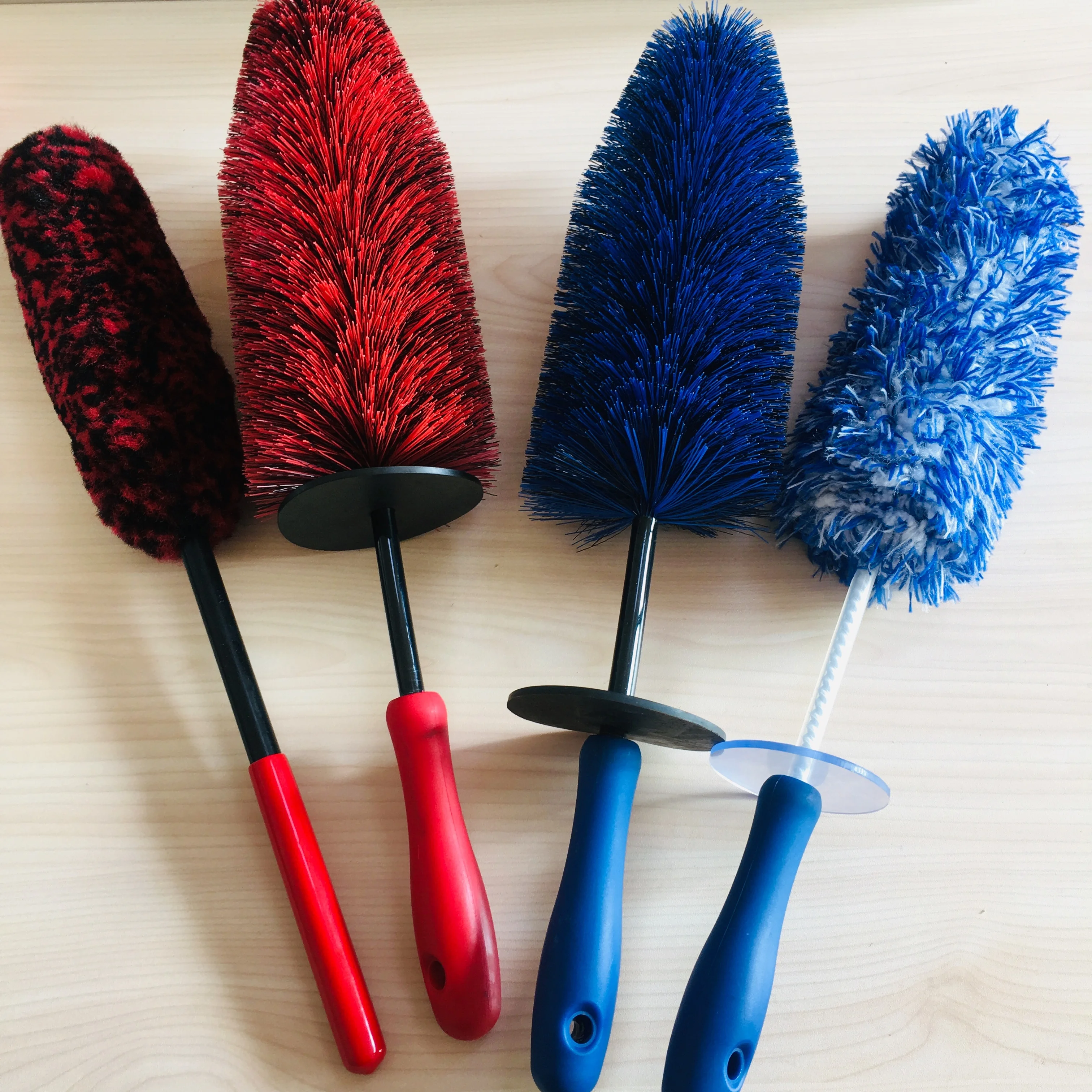auto vehicle wheel woolies tyre rim cleaner wool brush set car tire detailing brush