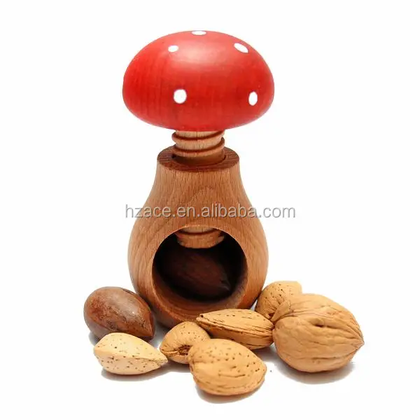Wood Mushroom Nut Cracker