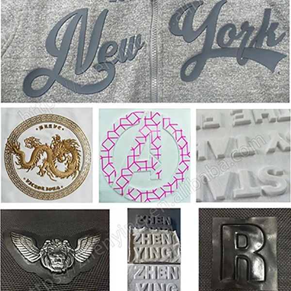 Automatic embossing machine use for leather T-shirt clothing 3DLOGO production glue planting equipment