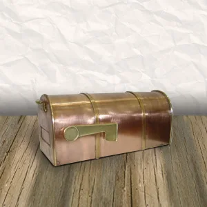 
Mailbox With Two Brass Line and Flag 