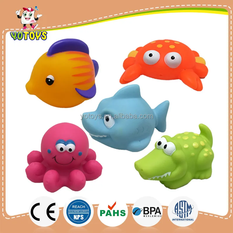 Ocean Sea Animal Toys Crocodile Turtle Crab Octopus Baby Bathtub Squirt Bath Toys Set for Children