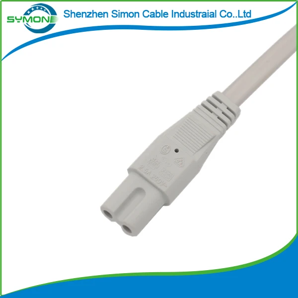 
High-quality Euro gray 2PIN Power Cord 220v AC Power Cable for PS4 radio 