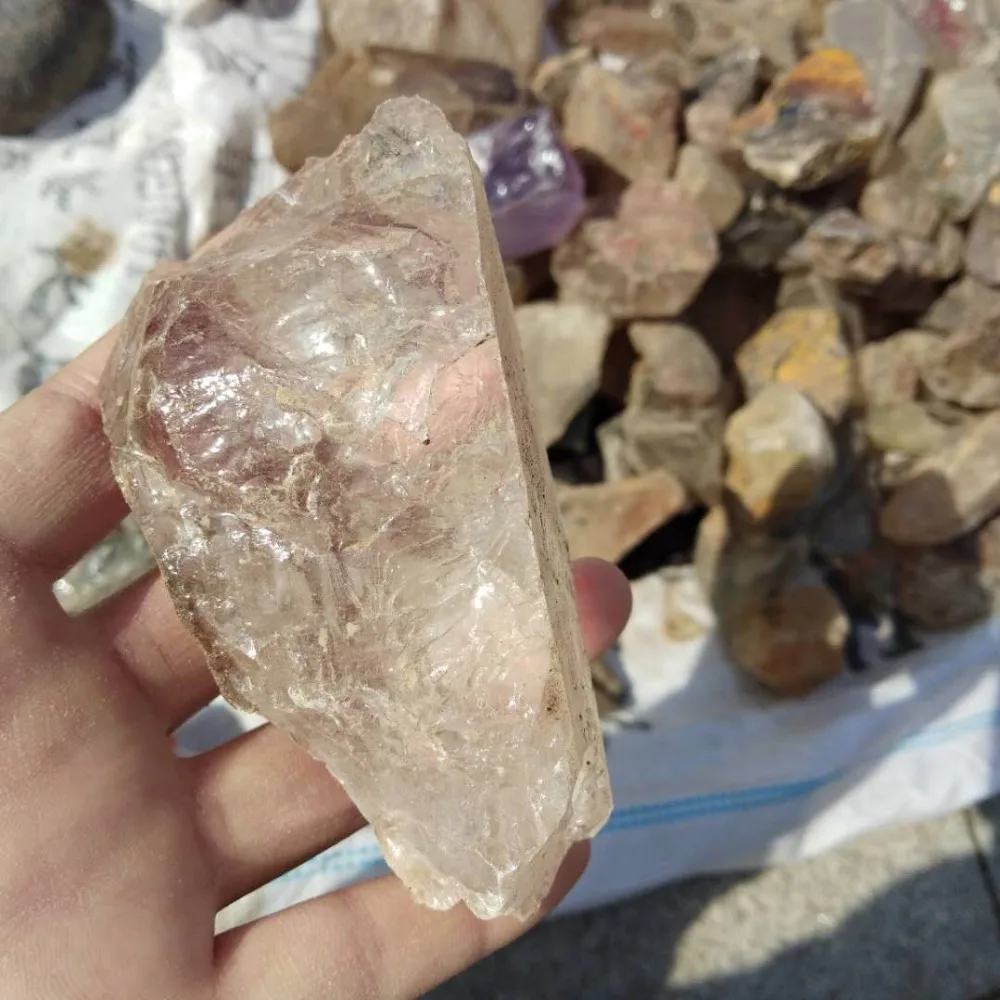 Cheap price natural raw white clear quartz bulk stacked crystal rough stone for wholesale