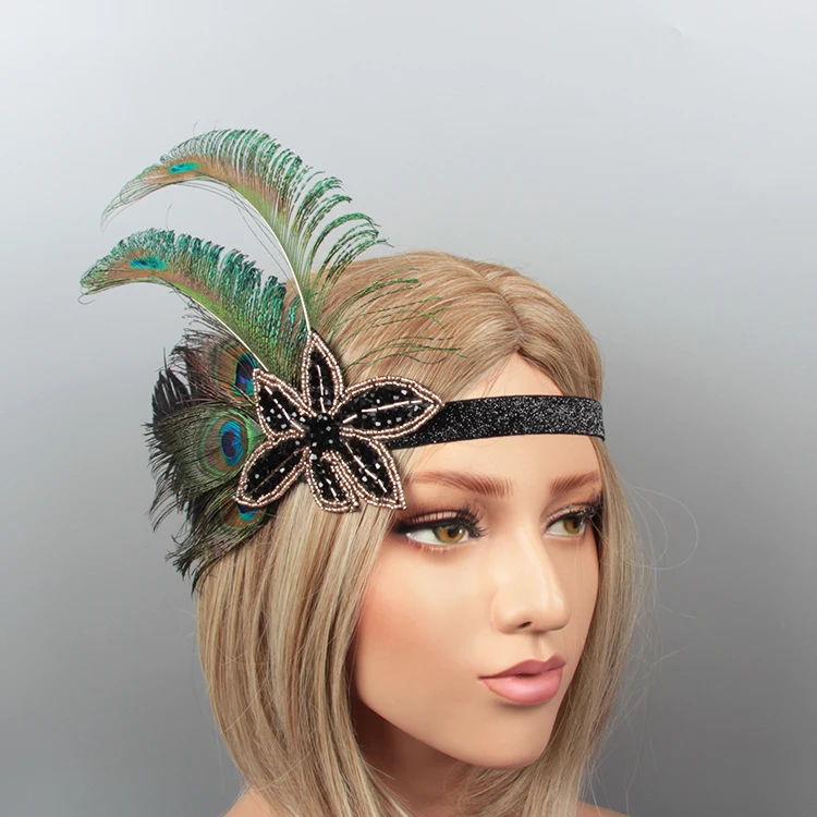 
Peacock hair decoration party wedding feather headband for women 
