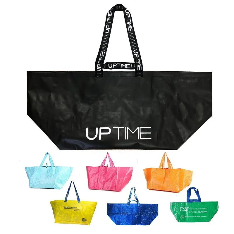 
Frakta Outdoor Recycle PE Woven Shopping Large Utility Side Tote Bag 