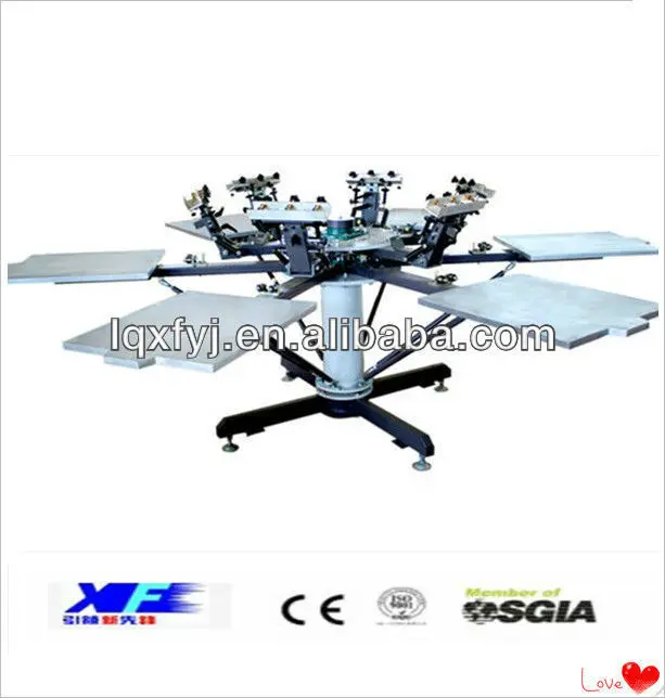 руководство 6 цветов 6 станции майка трафаретная печать машины для продажи