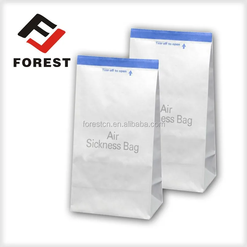 customization bottom square air sickeness bag, waterproof paper bag printing