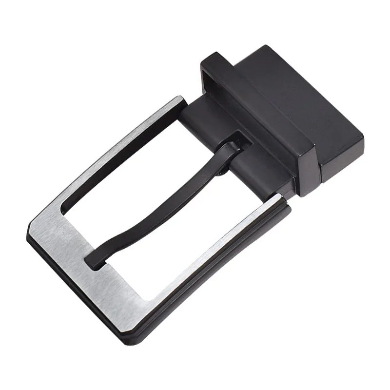 
Wholesale Pin Belt Rotating Parts Alloy Gunmetal Metal Turning Men Reversible Buckle 