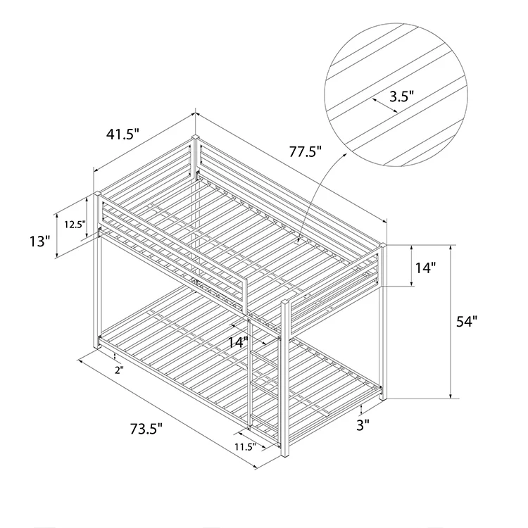 
Modern Design Furniture Double Decker Metal Bed 