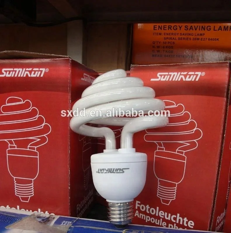 Suppliers with Factory Lowest Price of Energy Saving Lamp 35W 45W E27 5500K Photographic Light Glass China OEM 60 80 CE ROHS CFL