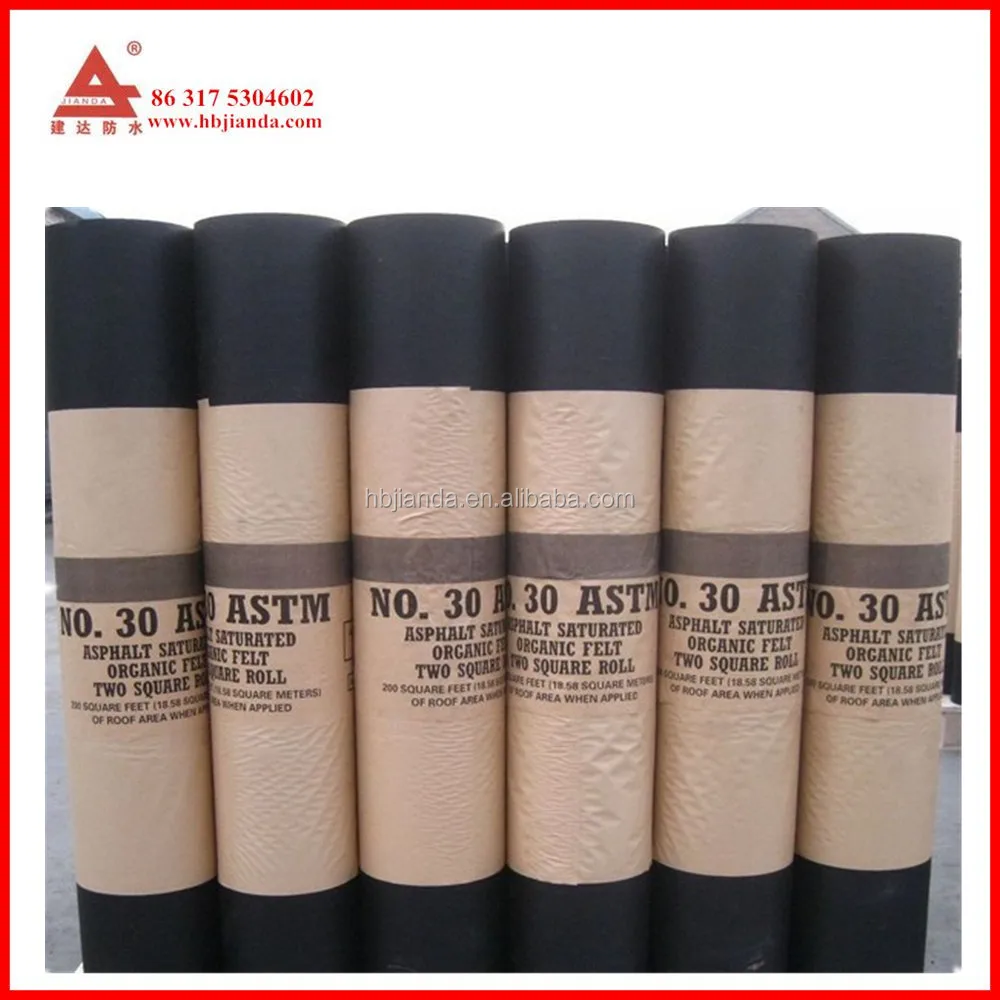 ASTM types petroleum asphalt roofing felt ASTM D-4869 15# and ASTM D-226 black building paper tar felt
