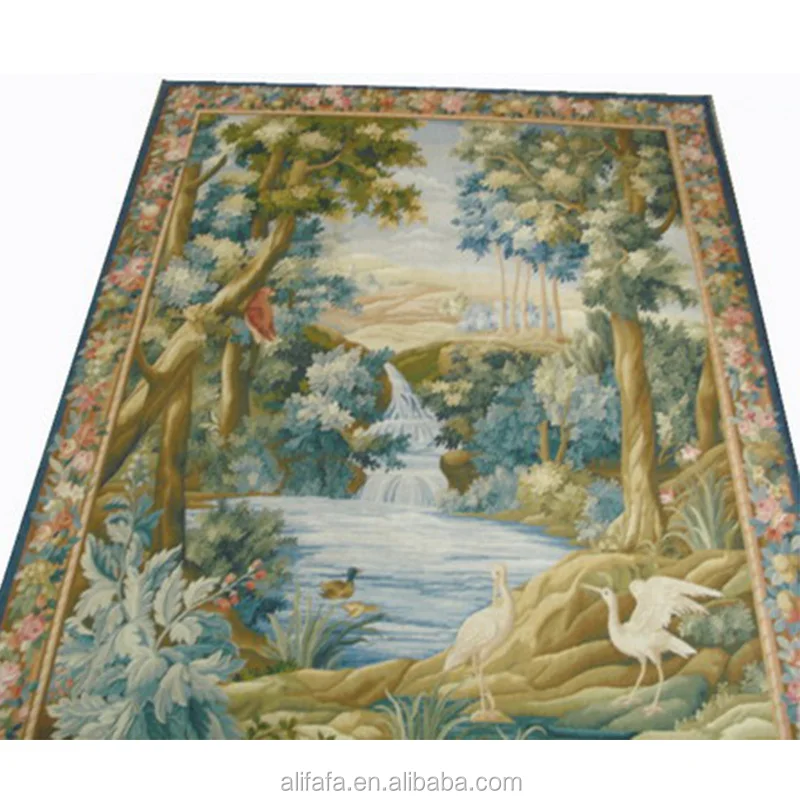 aubusson tapestry rug, flat woven, 100% New Zealand wool