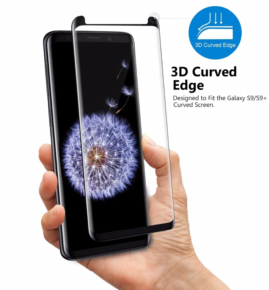 Полный Клей корпус дружественных Tempered Glass 9 H сенсорный экран протектор для Samsung S9 Screen Protector