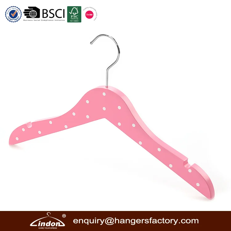 Новое поступление милые деревянные вешалки с изображением графиков белого и розового цветов для детской одежды