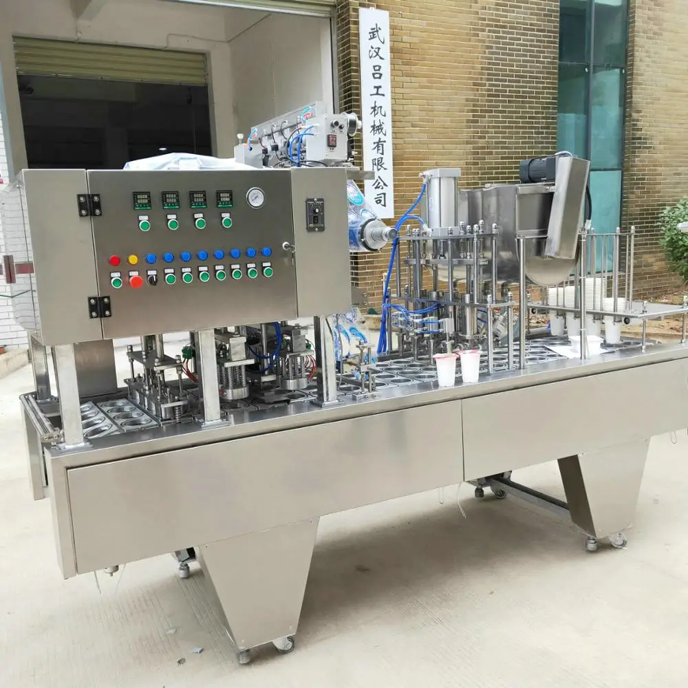 Automatic Cup Filling Sealing Machine/ Plastic Cup Sealer for Flavored Drink Stirred Yoghurt Fruit Yoghurt