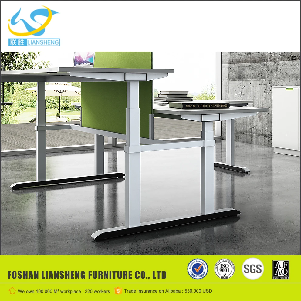 Modern High Tech Adjustable two Person Office Desk two Person table office furniture