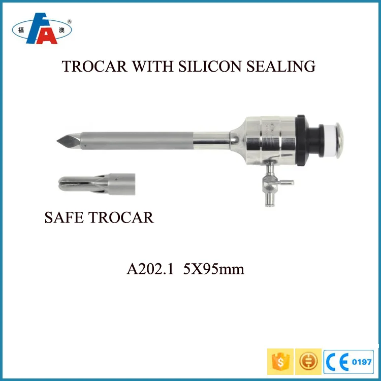 5mm medical laparoscopic endoscopic brand trocar set with cannula and needle