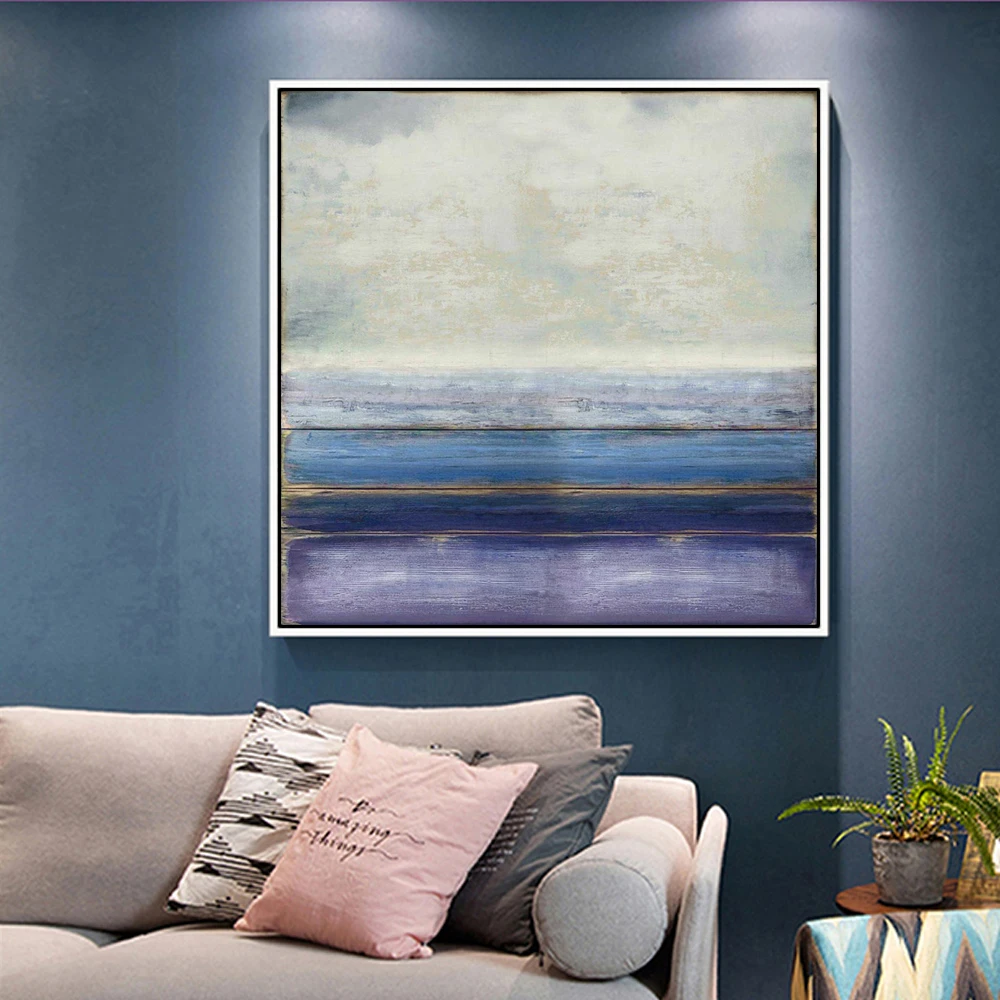 abstract art picture purple color cloud canvas wall Oil Painting