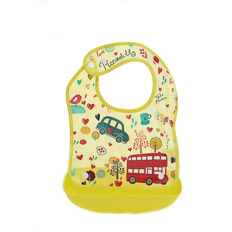 
Hot selling saliva towel child EVA bib waterproof baby rice bowl bib baby feeding silicon bib 