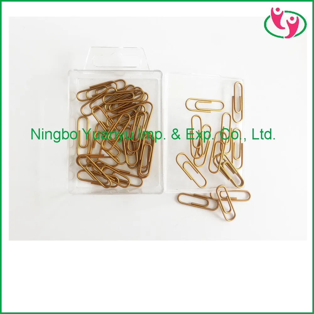 
High Quality 28mm Gold color Paper clips with PET coated 