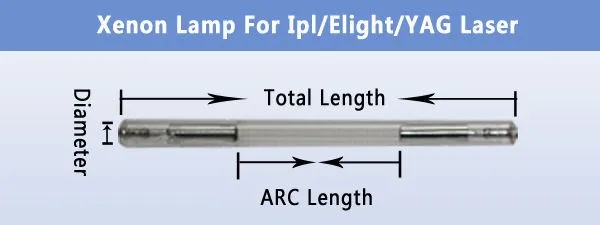 20minilion yag laser xenon flash lamps 7*6*140mm qswitch  nd yag  flash lamp