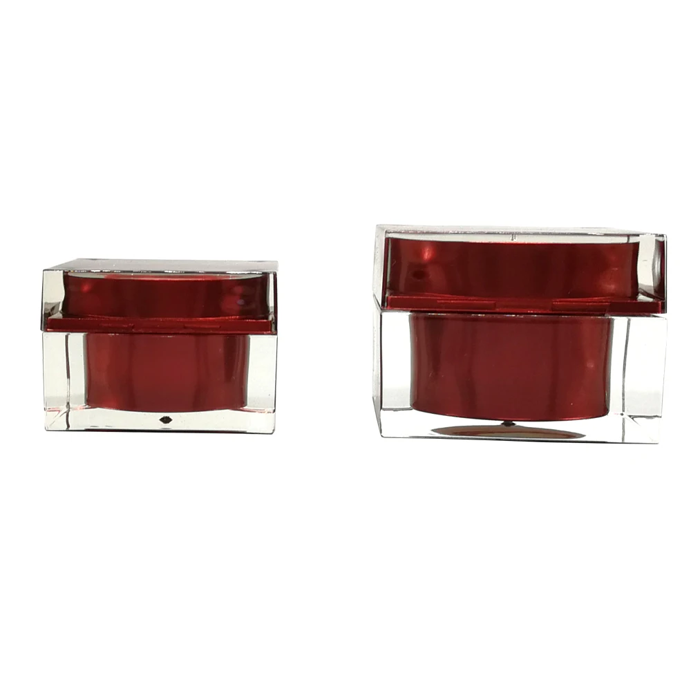 1 oz Acrylic Clear Square Cosmetic Cream Jar For Face Cream