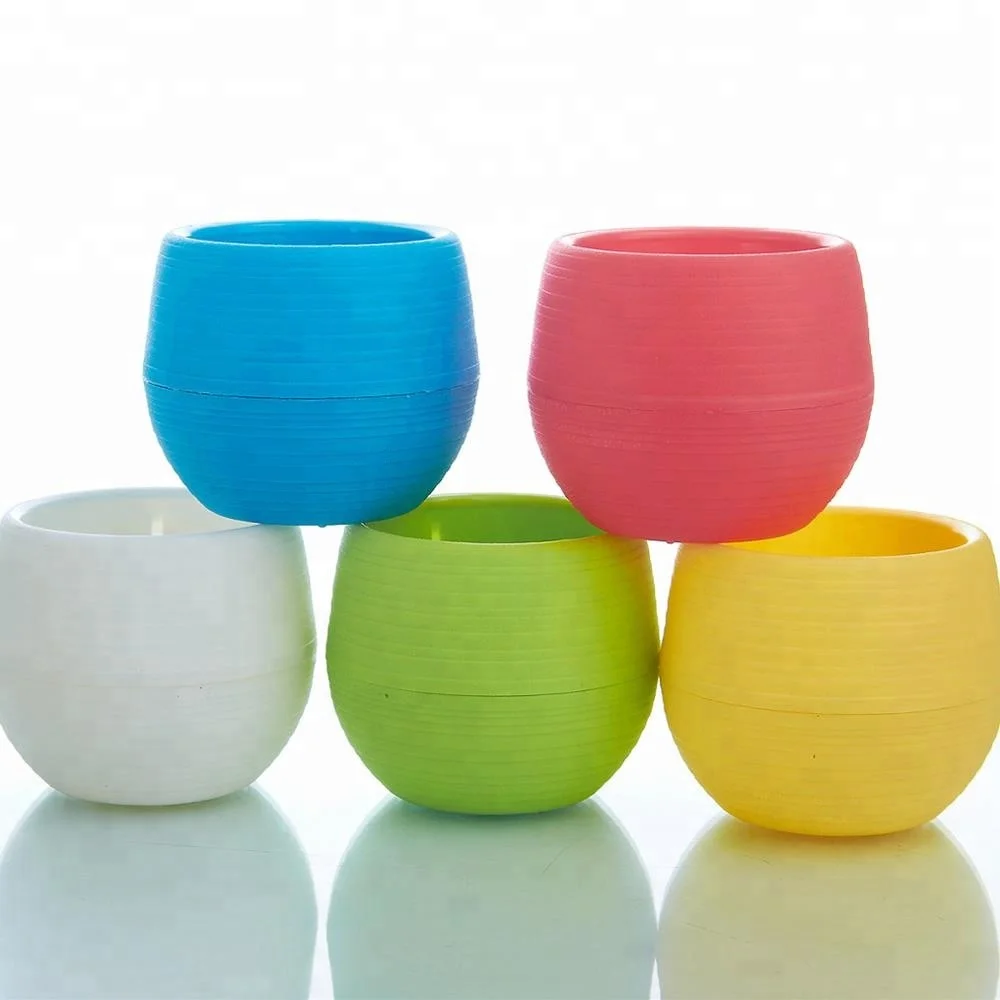 Mini Round Plastic Plant Flower Pot for Garden Home Office Decor