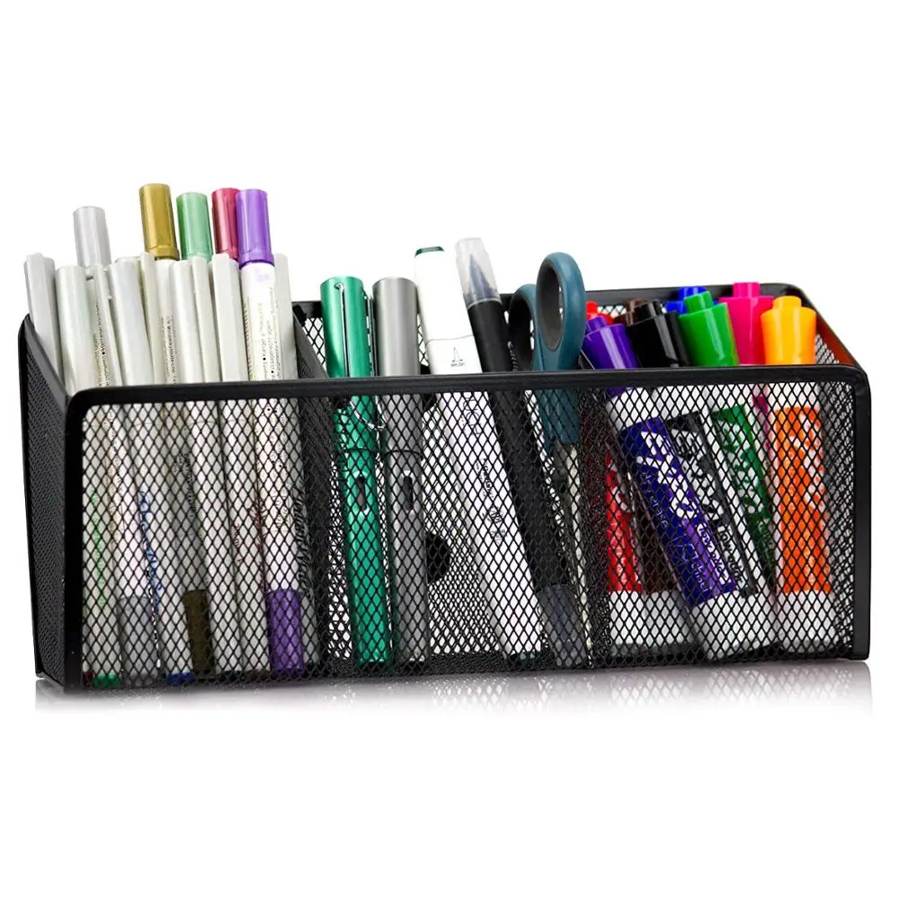
Inno-Crea Magnetic Pen Holder with 3 Generous Compartments, Magnetic Mesh Storage Basket Organizer with Extra Strong Magnets 