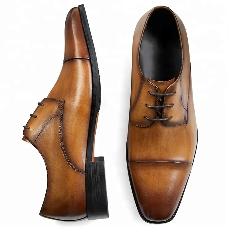 
2020 New arrival Perforation design Derby leather shoes handmade 