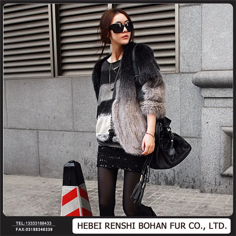 Фантастический дизайн Pieced норки меховое короткое пальто с семью точками рукава дамы зимой Posh мех платье