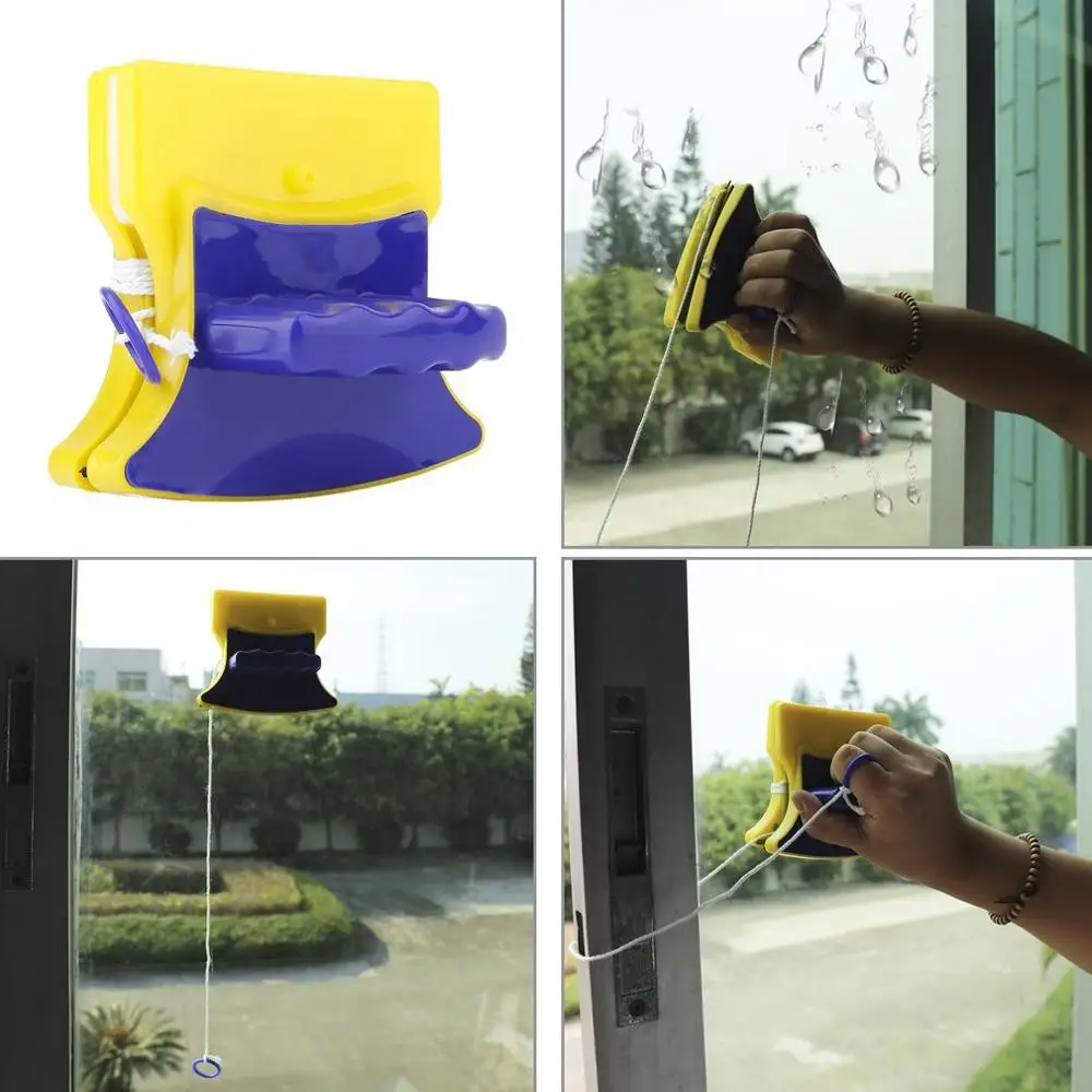 Double Side Magnetic Window Glass Wiper Cleaner Magnetic Cleaning Brush Pad Scraper magnetic glass cleaner