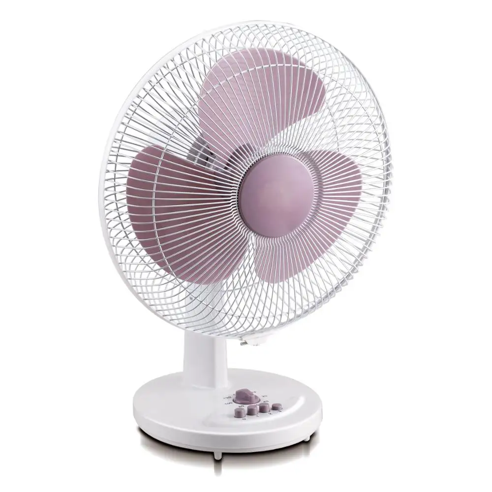 Electric Oscillating Table Desk Fan 12 Inch 3 Speed Plastic OEM Copper Household Air Cooling Fan