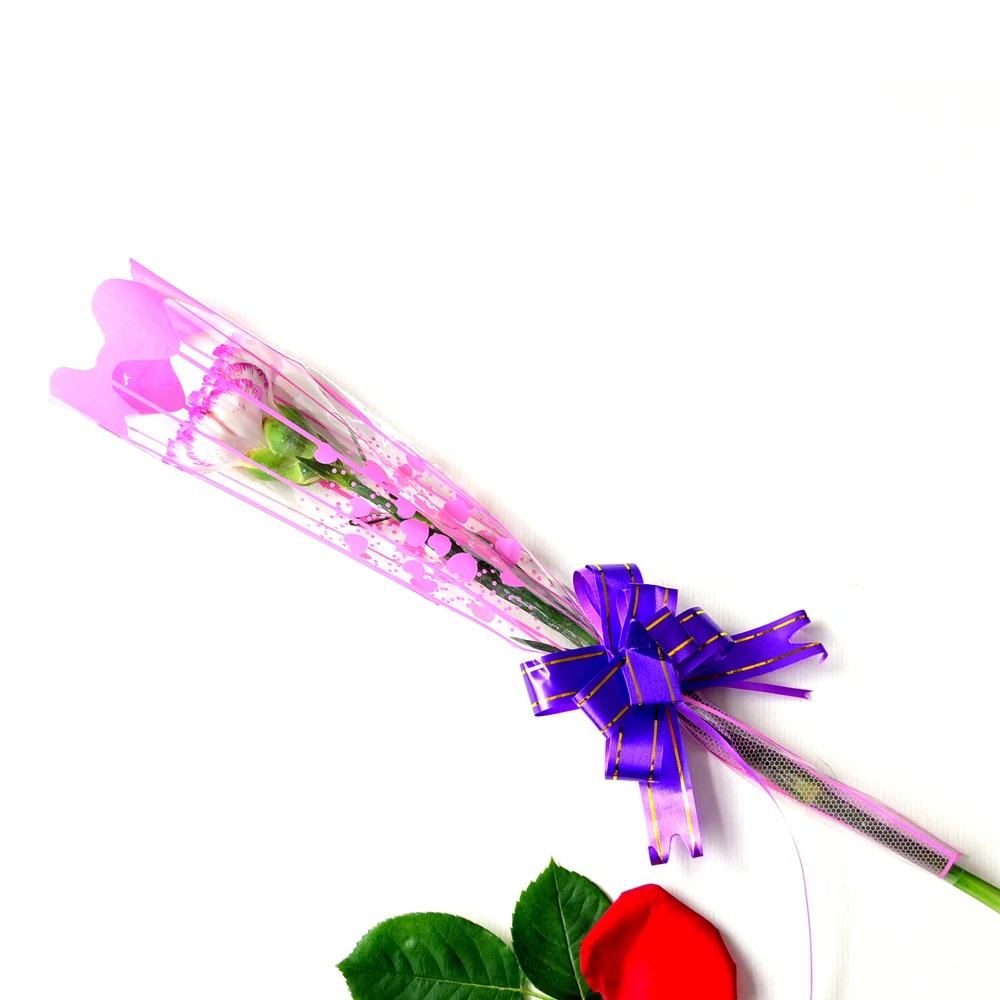 hot sale New Design Custom Logo Printed opp clear package bag Flower Sleeve