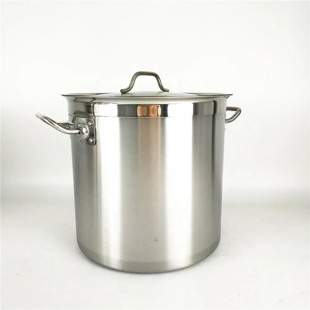 100L Commercial Cookware Stock Pot Double Ears Stainless Steel Pot High Soup Pot With Thicken Bottom