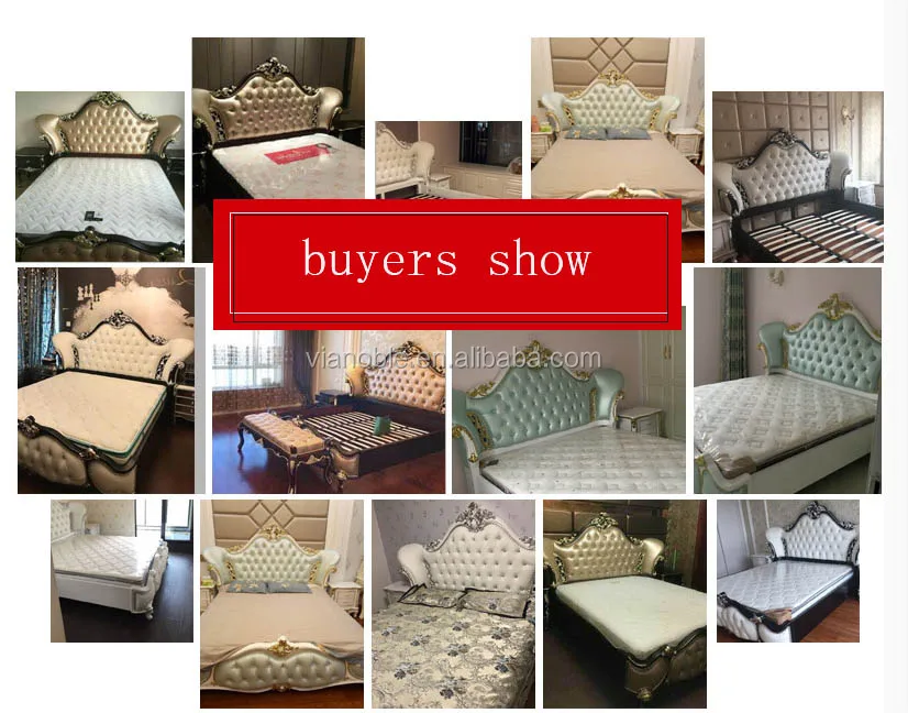 
white french luxury king bed leather headboard 