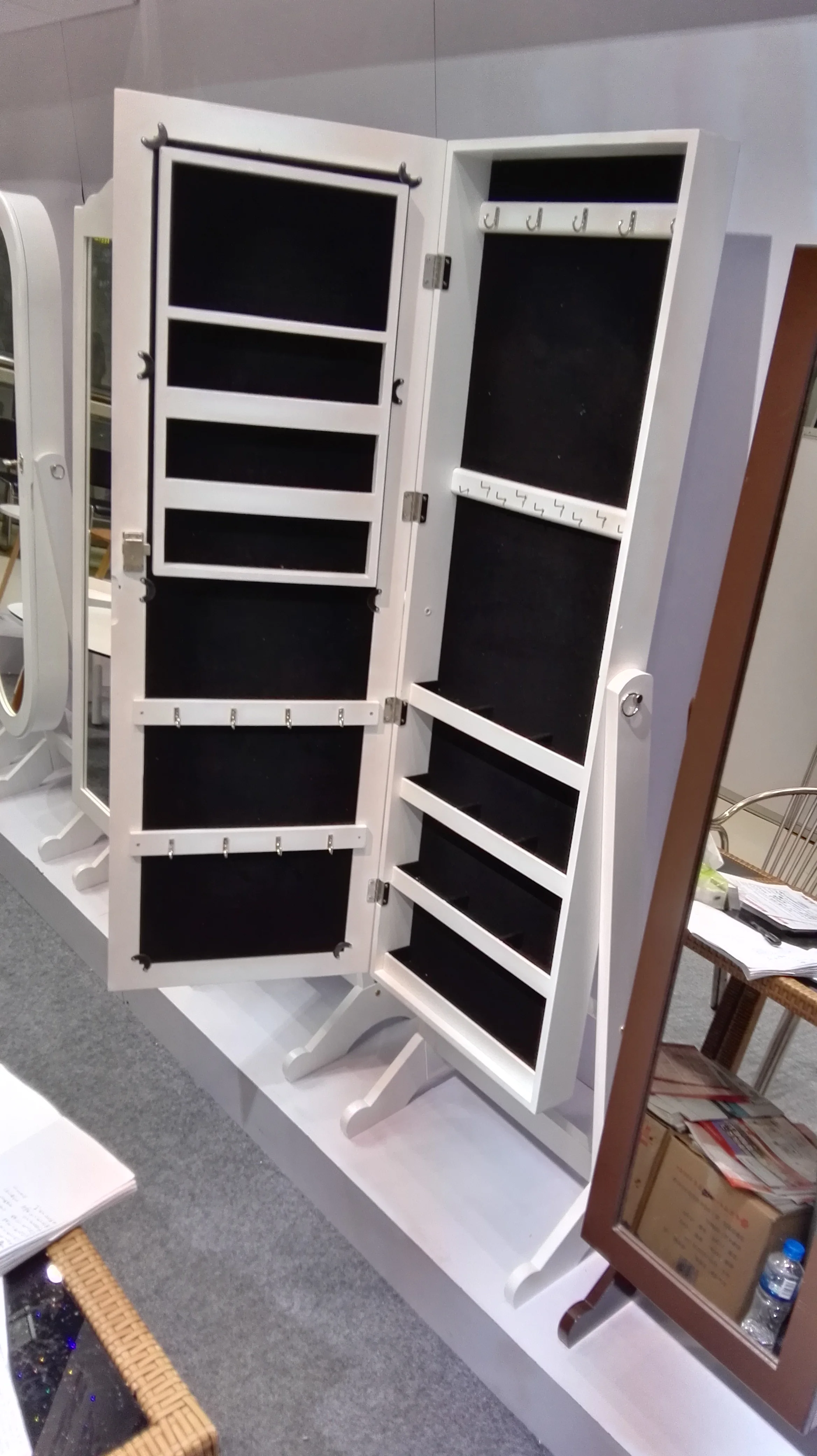 china wood bed room amoires hanging jewelry organizer with mirror